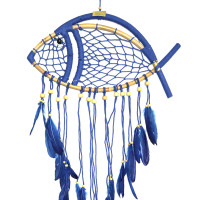 Ловушка снов Рыба из ротанга Синяя Новые возможности, взаимовыгодная дружба h-80см L-50см