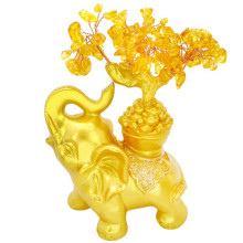 028-2 Денежное дерево с цетрином и слитками на Слоне 21см