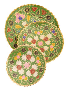 Ваза фруктовница набор из3-х Фр1554/6 эмаль зелен Ваза фруктовница набор из3-х Фр1554/6 эмаль зелен