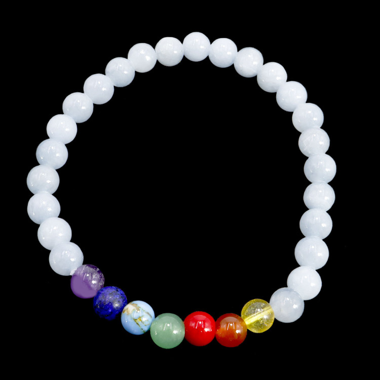 Браслет из натуральных камней 7чакр и Аквамарин сбережет любовь, оградит от измет, дарует счастье