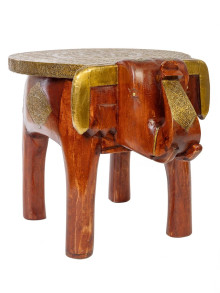 Табурет "Слон" (дерево,латунь) 30*20*20