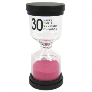Р Песочные часы на 30 минут, розовые, 10см, стекло, пластик