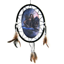 207-18 Панно овальное Девушка, волк 33х25см, пластик, ткань 207-18 Панно овальное Девушка, волк 33х25см, пластик, ткань