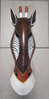 Маска Жираф  настенная 50cм дерево албезия Оберег на удачу