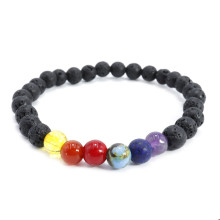 Браслет из натуральных камней 7чакр и Вулканическая лава поможет достичь цели 6мм Браслет из натуральных камней 7чакр и Вулканическая лава поможет достичь цели 6мм