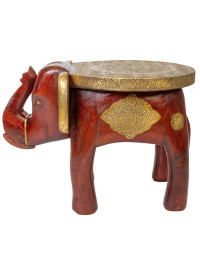 Табурет "Слон" (дерево,латунь) 43*30*30 Мб221/1