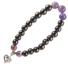 BA Браслет с подвеской на Любовь (Сердце) камень,8мм