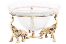 Ваза "3 слона" со стеклом  В3134/1 (полиш)