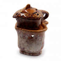 Аромалампа для эфирных масел Чайник на камине 13см керамика глазурь из 3х частей