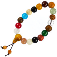 109-79 Браслет 10мм, дерево, камень, семена