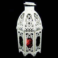 Подсвечник Фонарь подвесной металл 21см белый