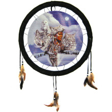 209-18 Панно круглое Шаман 21см ткань