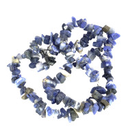 Бусы каменные Содалит - оберег на улучшение финансового благополучия  47см 25g