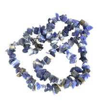 Бусы каменные Содалит - оберег на улучшение финансового благополучия  47см 25g