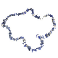 Бусы каменные Содалит - оберег на улучшение финансового благополучия  47см 25g