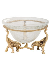 Ваза "3 слона" со стеклом (антик)