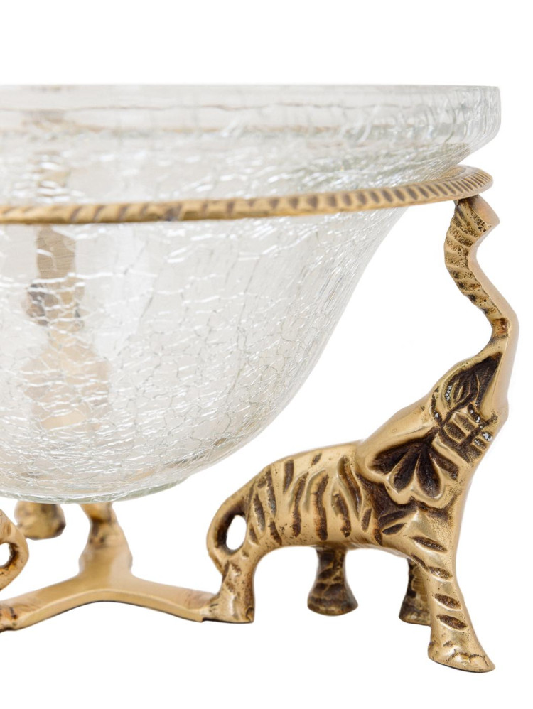 Ваза "3 слона" со стеклом (антик)