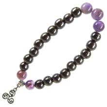 B0 Браслет с подвеской на Гармонию (Трискель) камень,8мм