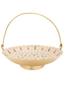 Ваза-фруктовница( 19х19х5) на ножке с ручкой 11" Ваза-фруктовница( 19х19х5) на ножке с ручкой 11"