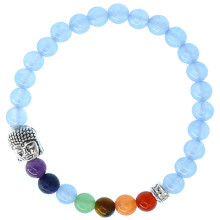 BX Браслет 7 чакр с Буддой, 6 мм, камень