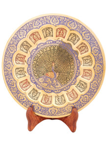 Панно 10" "Павлин" Пн1514/4 эмаль синяя Панно 10" "Павлин" Пн1514/4 эмаль синяя