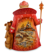 РД-41 Фигурка Дед Мороз с медведем (Резной) 26см