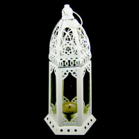 Фонарь декоративный подвесной металл 25см белый