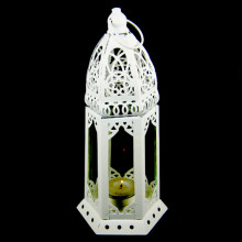 Фонарь декоративный подвесной металл 25см белый