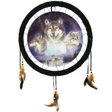 209-20 Панно круглое Волки 21см ткань