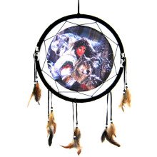 209-12 Панно Девушка, волк, круглое 37см, пластик, ткань 209-12 Панно Девушка, волк, круглое 37см, пластик, ткань