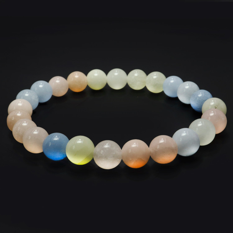 Браслет из камня Берилл светящийся способствует добрым взаимоотношениям между любимыми 8мм