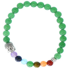 BX033 Браслет 7 чакр с Буддой, 6 мм, камень