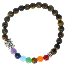 BX Браслет 7 чакр с Буддой, 6 мм, камень