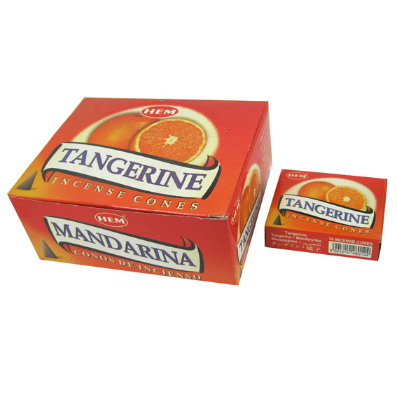 HEM конусные благовония Tangerine МАНДАРИН 