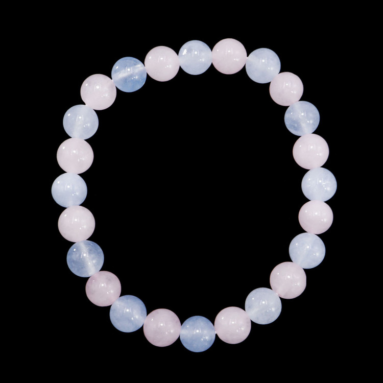 Браслет из камня Розовый кварц и Аквамарин помогут разбудить остывшие чувства