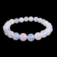 Браслет из камня Розовый кварц и Аквамарин помогут разбудить остывшие чувства