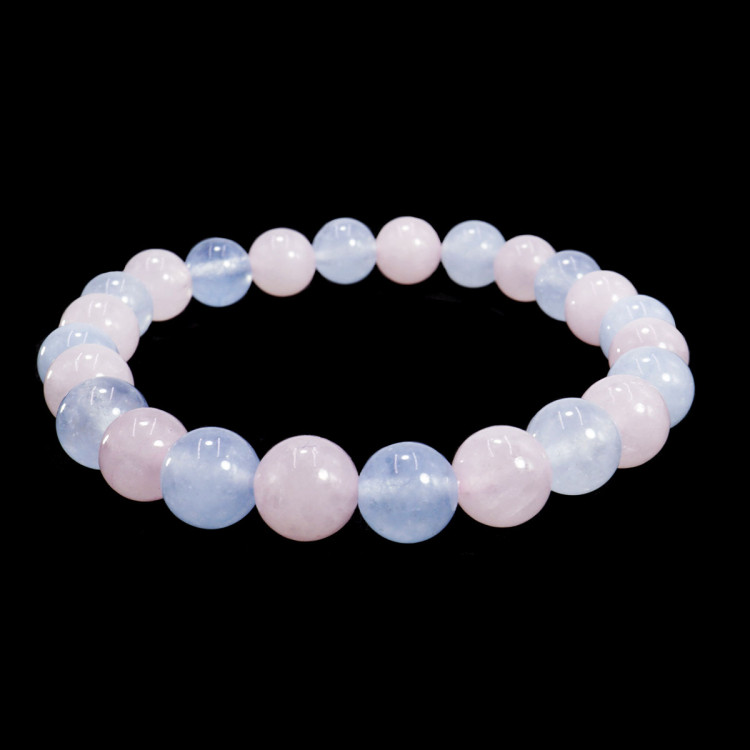 Браслет из камня Розовый кварц и Аквамарин помогут разбудить остывшие чувства