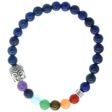 BX035 Браслет 7 чакр с Буддой, 6 мм, камень