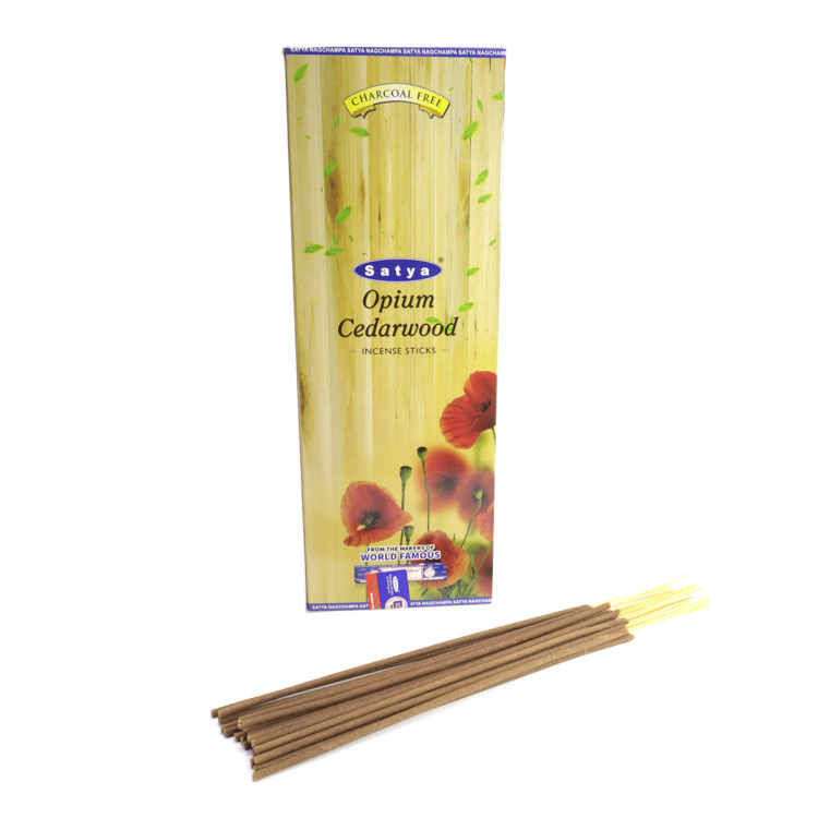 Благовония Satya Hexa Opium Cederwood Опиум-Кедровое дерево аромапалочки уп-6шт