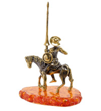 Фигурка "Дон Кихот на коне" (латунь, янтарь)