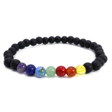 Браслет из натуральных камней 7чакр и Шунгит 6мм дарует исцеление и защиту