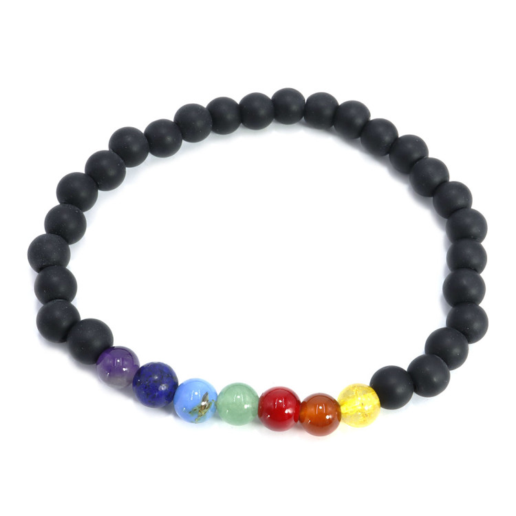 Браслет из натуральных камней 7чакр и Шунгит 6мм дарует исцеление и защиту
