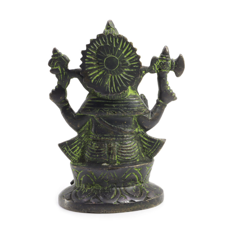 Ганеш благославляющий на процветание и удачу бронза 12,5см-9,5см 996гр