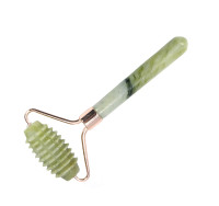 Роликовый массажер из натурального камня Байкальский Нефрит для лица и тела 15см