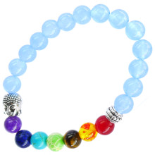 BX Браслет 7 чакр с Буддой, 8 мм, камень