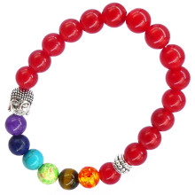 BX038 Браслет 7 чакр с Буддой, 8 мм, камень