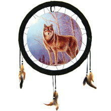 209-26 Панно круглое Волк 21см ткань