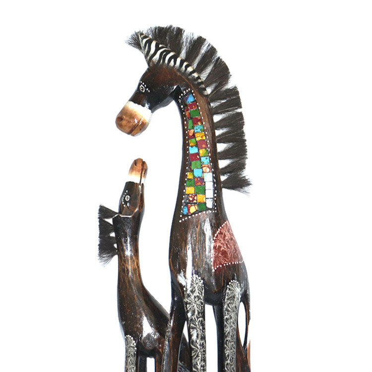 Фигурка из дерева Пара Зебр символ карьерного роста, успеха и процветания 70cm