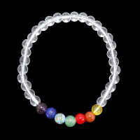Браслет из камня 7чакр и Горный хрусталь 6мм энергетическая защита