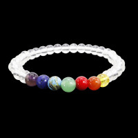 Браслет из камня 7чакр и Горный хрусталь 6мм энергетическая защита